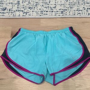 Nike Turquoise Athletic Shorts with Pink Trim